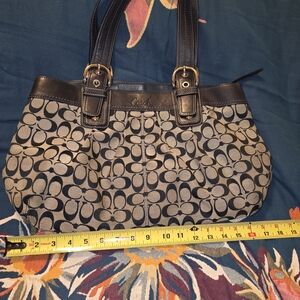 Coach Black and Gray Signature Shoulder Bag